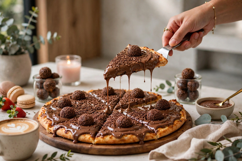 Pizza Chocolate com Morango